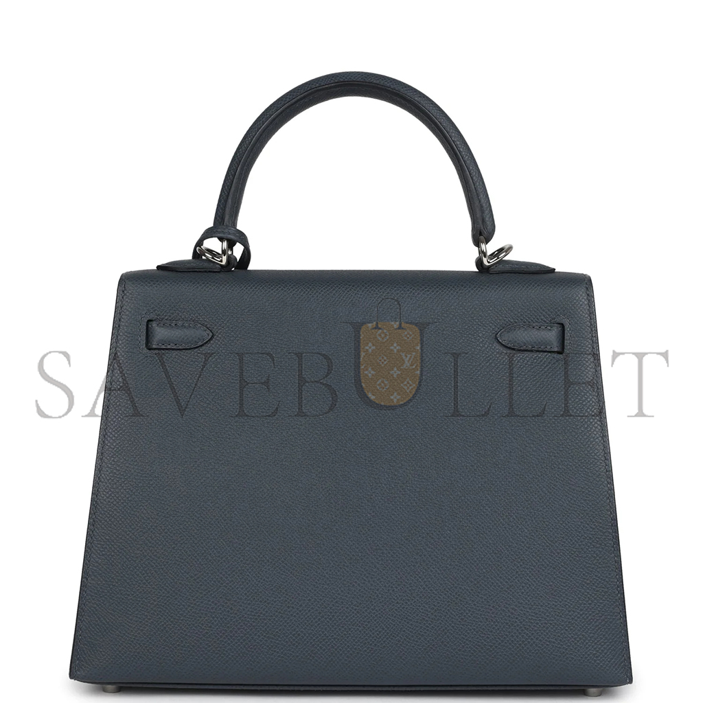 HERMÈS KELLY SELLIER 25 GRIS MISTY EPSOM PALLADIUM HARDWARE (25*17*7cm) 